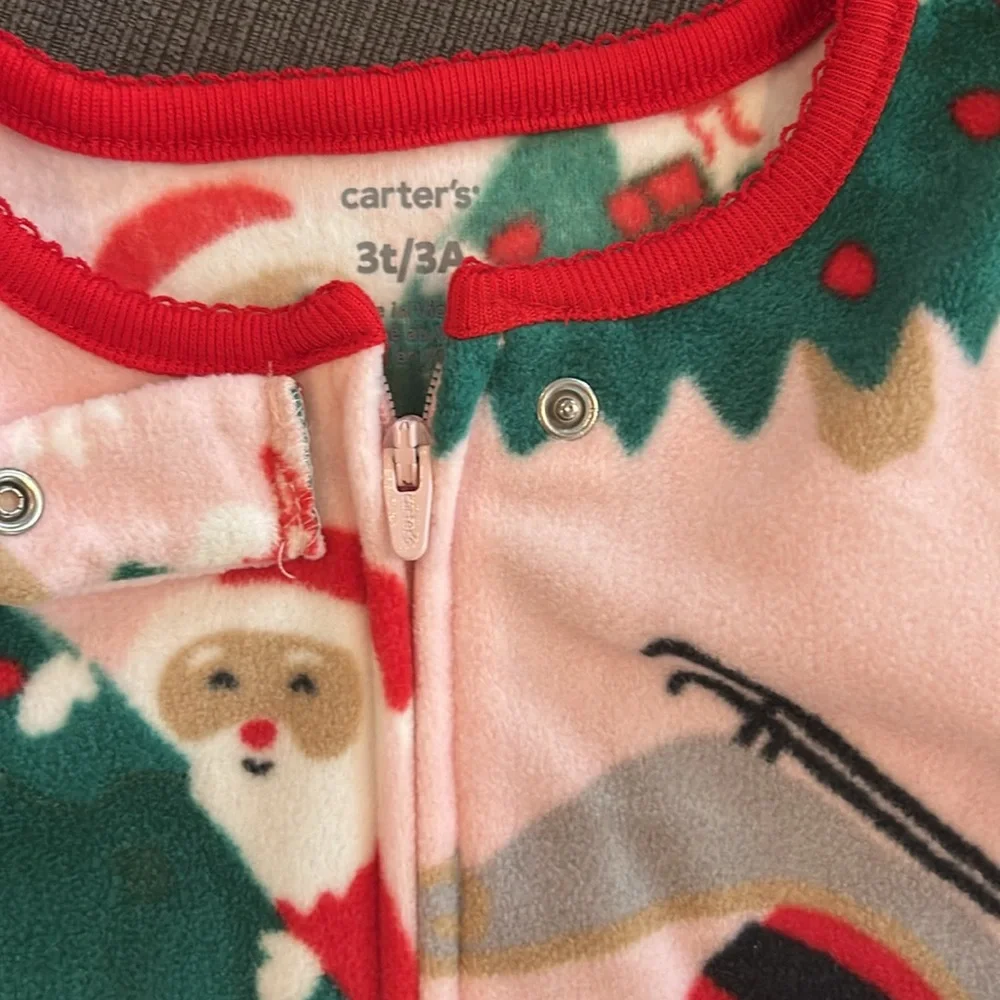Carters Fleece Footie Pajama Christmas 3T NWT
